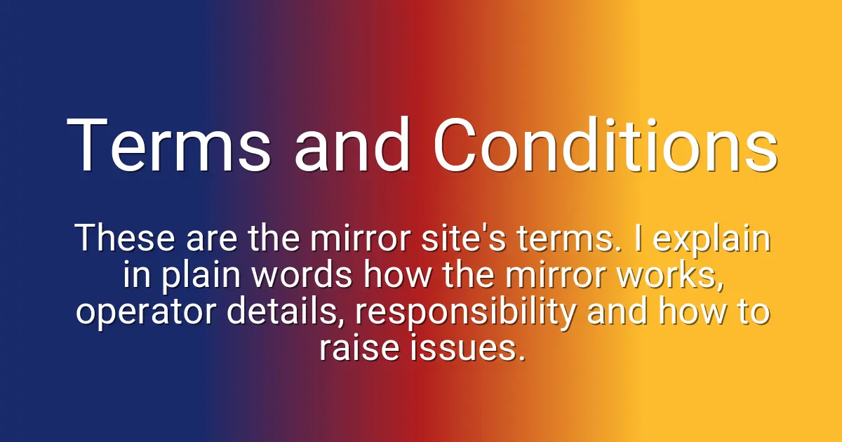 Terms and Conditions
