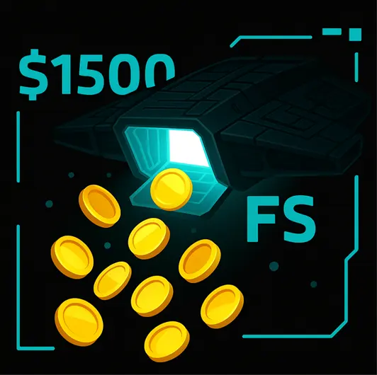 Coins and spaceship representing bonus
